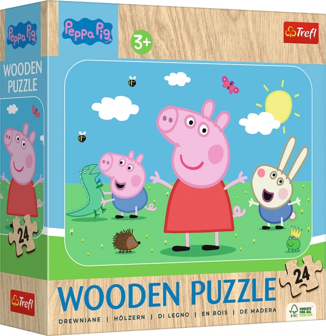 Dřevěné puzzle PRASÁTKO PEPPA 24 dílků