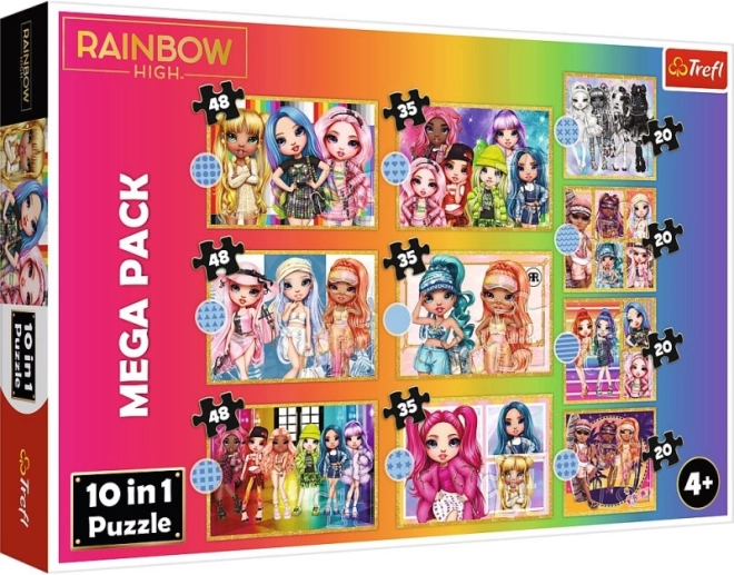 Trefl puzzle rainbow high mega pack 10v1