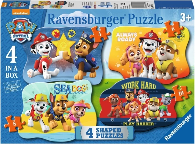 Ravensburger puzzle Tlapková patrola 4 v 1 (4–10 dílků)