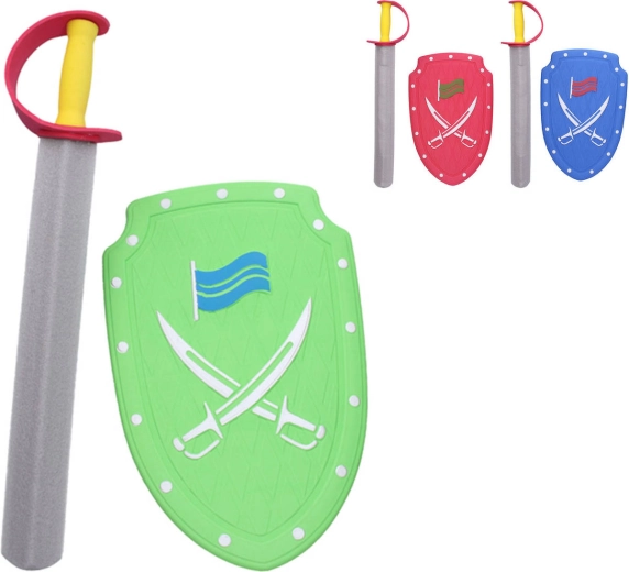 Pěnový meč a štít červené barvy 57 cm