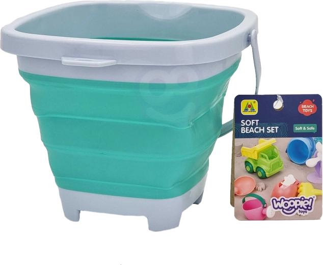Skládací silikonové vědro WOOPIE, modré, 5 l