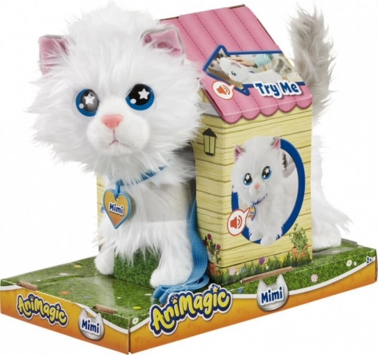 Interaktivní plyšová kočka Mimi ANIMAGIC na vodítku