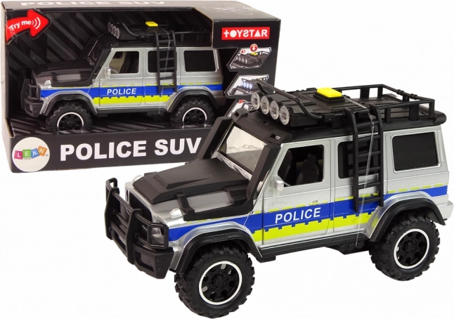 Policejní terénní auto 1:14 s frikčním pohonem, světly a zvuky