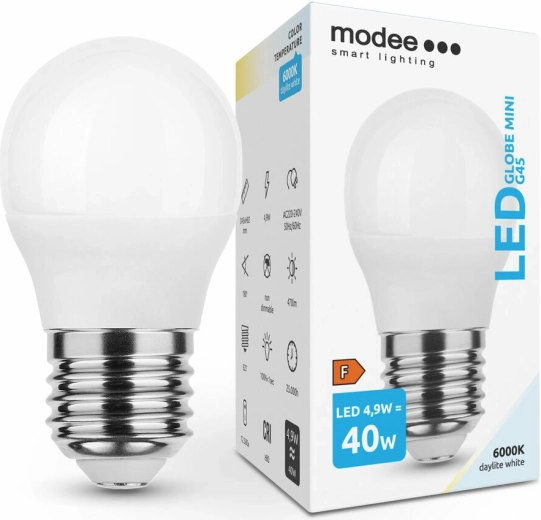LED žárovka G45 E27 4,9 W studená bílá – Modee Smart Lighting