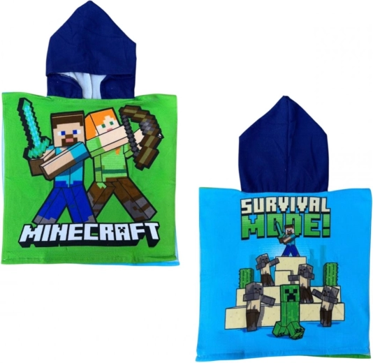 Pončo s kapucí Minecraft 50 × 110 cm - 1 kus