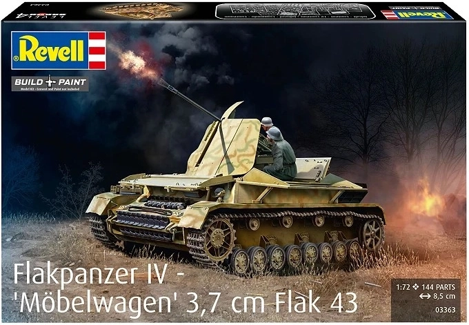 Plastikový model tanku Flakpanzer IV 3,7 cm Flak 43 (1:72)