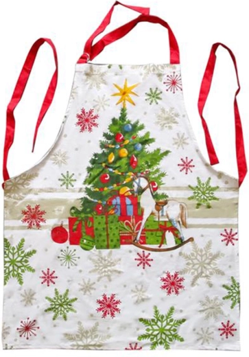 Vánoční kuchyňská zástěra TORO z bavlny 65 × 80 cm