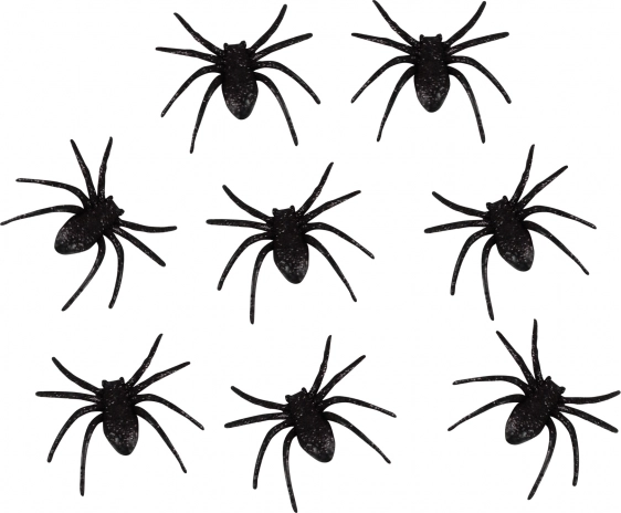 Dekorace třpytiví pavouci 6 cm – sada 8 ks