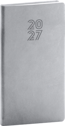 Notique kapesní diář Aprint 2027 šedý 9 x 15,5 cm