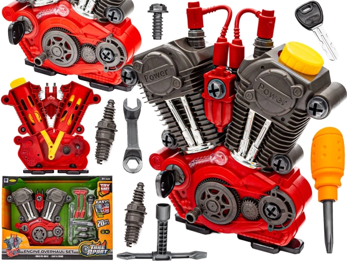 Rozebíratelný motor – sada pro malého mechanika se zvukem a světlem (zlevněno kvůli vadě)