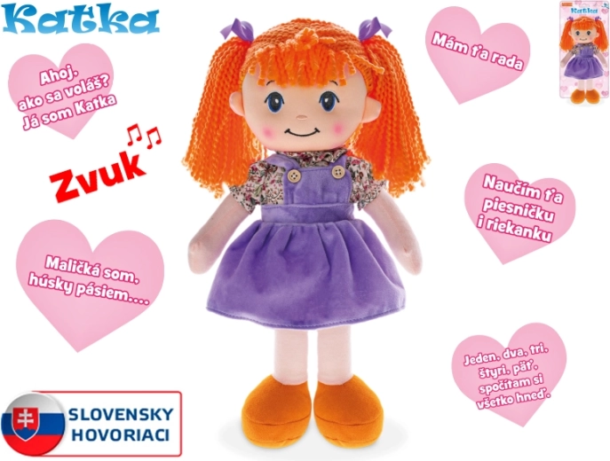 Mluvící panenka Katka s měkkým tělem 39 cm