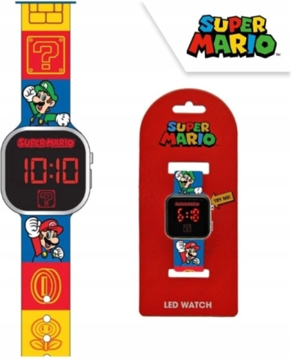 Dětské LED digitální hodinky Super Mario