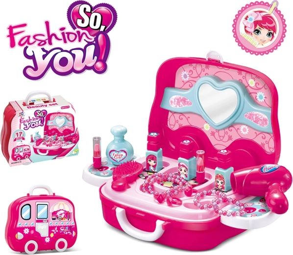 Růžový kosmetický kufřík Sparkys pro malé vizážistky