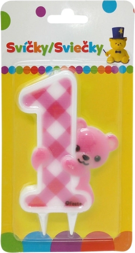 Svíčka Medvídek Jumbo pro Holčičky