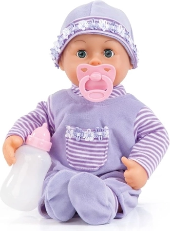 Interaktivní panenka miminko Bayer Design First Words fialová 38 cm