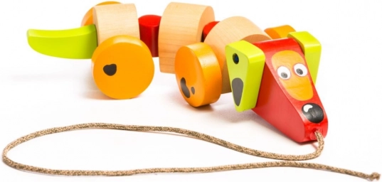 Dřevěný jezevčík na provázku