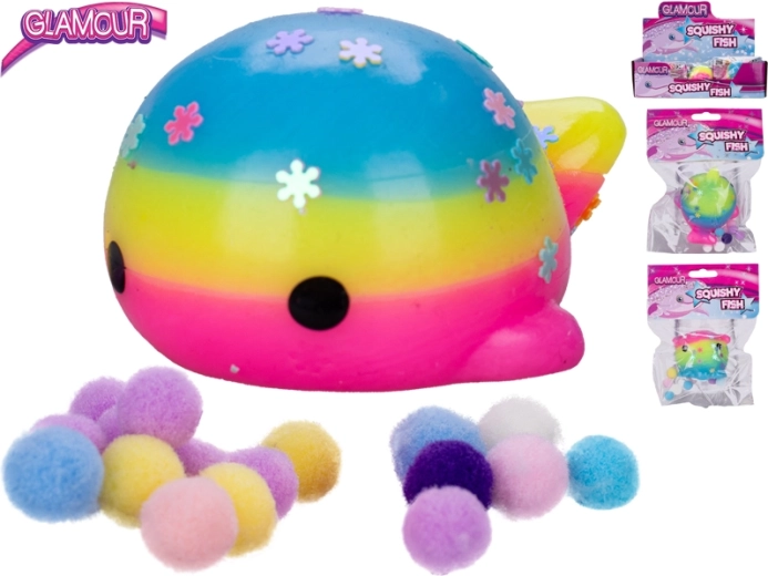 Glamour strečová rybka – smyslová mačkací hračka pro děti 3+