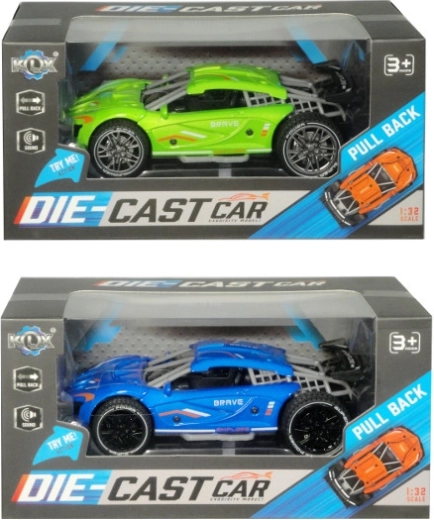 Kovové sportovní autíčko se světlem a zpětným natažením