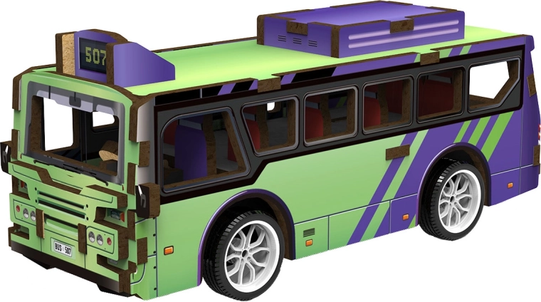 2Kids Toys 3D dřevěná skládačka autobus