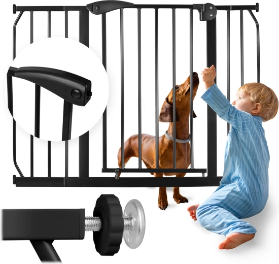 Černá bezpečnostní zábrana do dveří a na schody Nukido