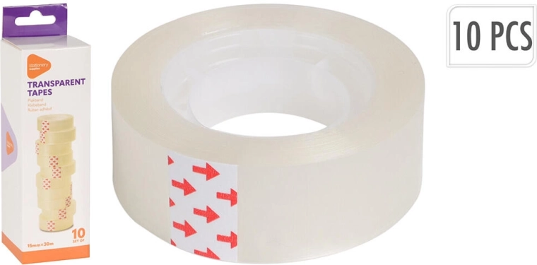 Lepicí páska transparentní 15 mm × 30 m, balení 10 ks