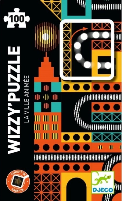 Djeco magnetické puzzle Kinoptik město – 100 dílků