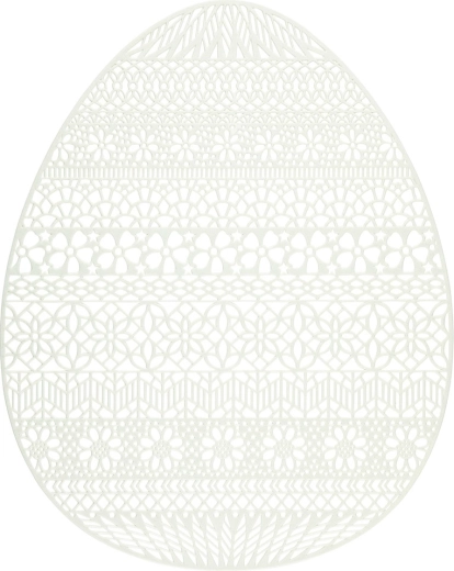 Mintová velikonoční PVC prostírka ve tvaru vajíčka 32 × 40 cm