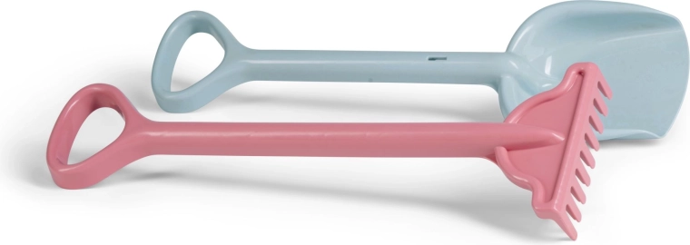 Androni recyklovaná sada na písek – lopata a hrábě 56 cm, pastelové barvy