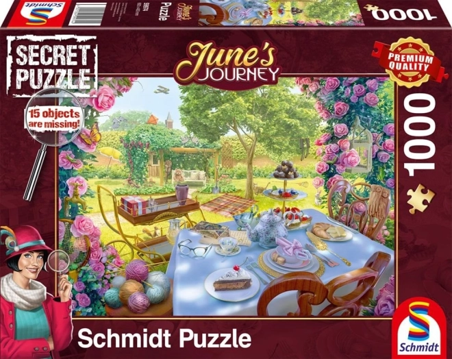 Schmidt Secret Puzzle June's Journey: Čaj v zahradě 1000 dílků