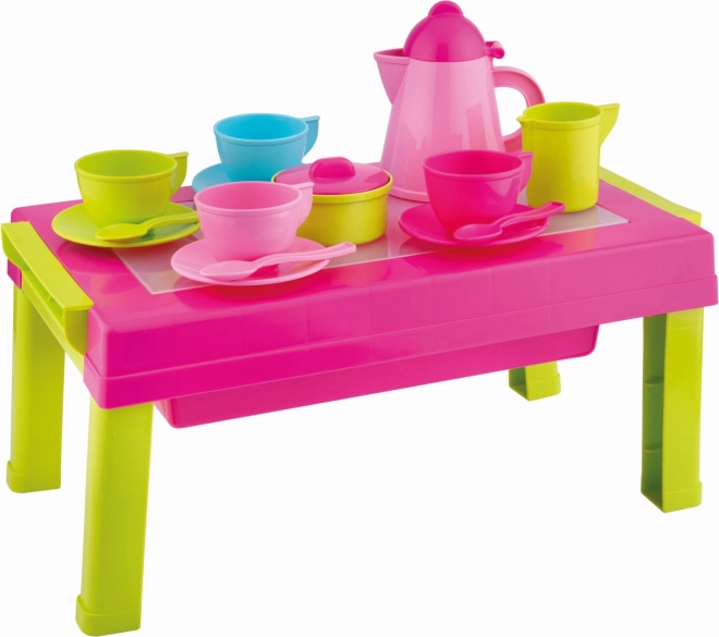 Androni kávová souprava se skládacím stolečkem 2 v 1 – 17 dílů