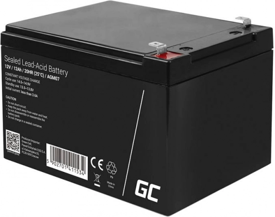 Nabíjecí AGM VRLA baterie GREEN CELL 12V 12Ah pro UPS, alarmy a hračky