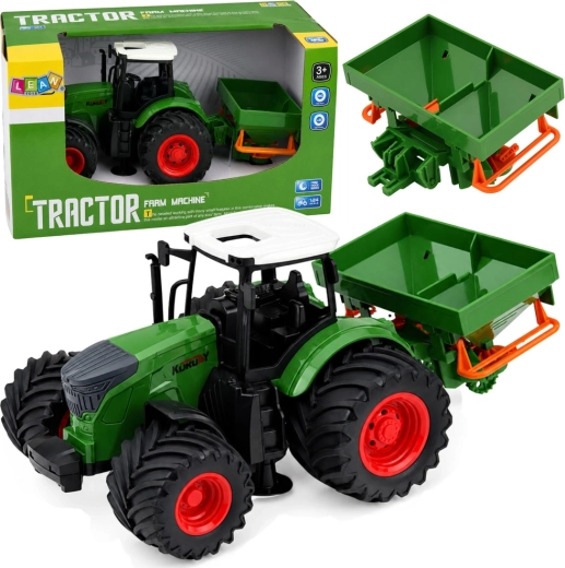 Zemědělský traktor se secím strojem 1:24 s gumovými koly