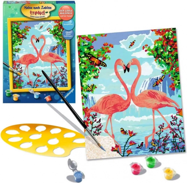 Malování podle čísel - Zamilovaní plameňáci