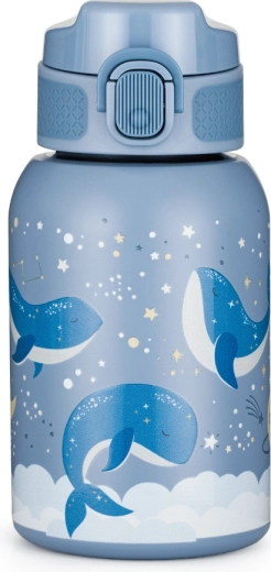 Petite&Mars nerezová termoska se slámkou 350 ml Whale Song