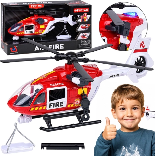 Záchranářský hasičský vrtulník Air Fire se světlem a zvukem