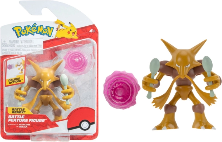 Pokémon Alakazam – pohyblivá figurka Battle Feature 11 cm (Jazwares)