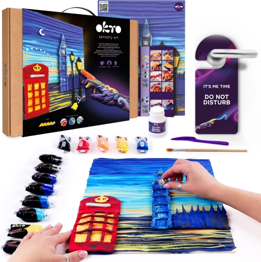 OKTO výtvarný set malování hmotou London city 30 × 40 cm