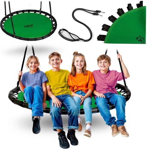 Houpací kruhová houpačka bocianí hnízdo NEO-SPORT Swingo 120 cm