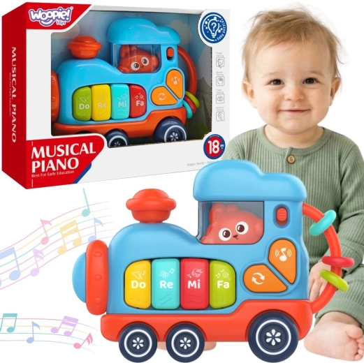 Woopie baby interaktivní hudební pianko lokomotiva
