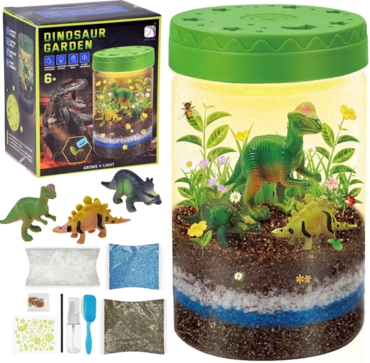 Osvětlená dinosauří zahrada 3v1 – DIY terárium, lampička a pěstování rostlin