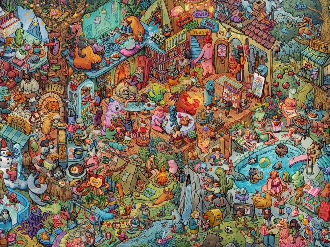 Puzzle HEYE 1500 dílků – zábava s přáteli, Tiurina (puzzle + plakát)