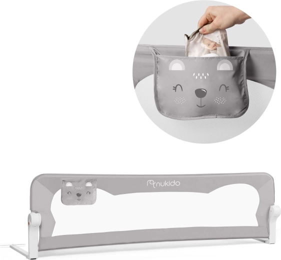 Postelová zábrana 180 × 42 × 35 cm Nukido šedá