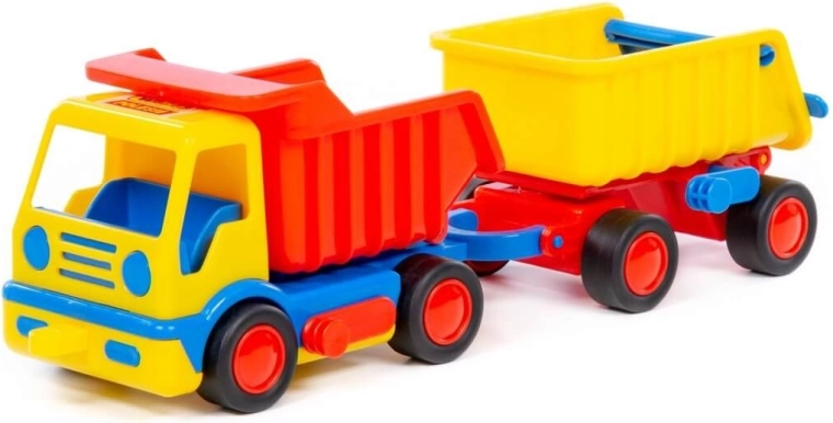 Dětské nákladní auto Basic – sklápěč s přívěsem