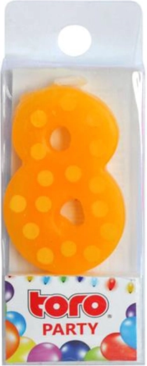 Dortová svíčka číslo 8 zapichovací 4,5 cm TORO