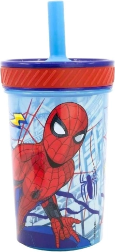 Bezpečný dětský kelímek s brčkem Spider-Man - 1 kus