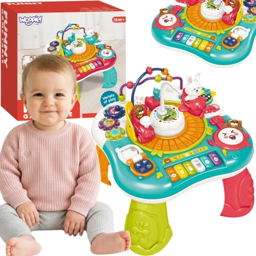 Woopie baby interaktivní vzdělávací stolek 2v1 s pianinkem a zvuky