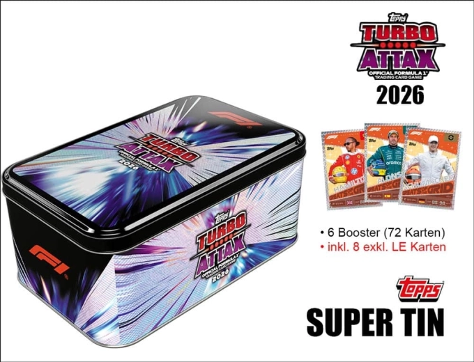 Topps Turbo Attax formule 1 2026 super tin greats of the grid
