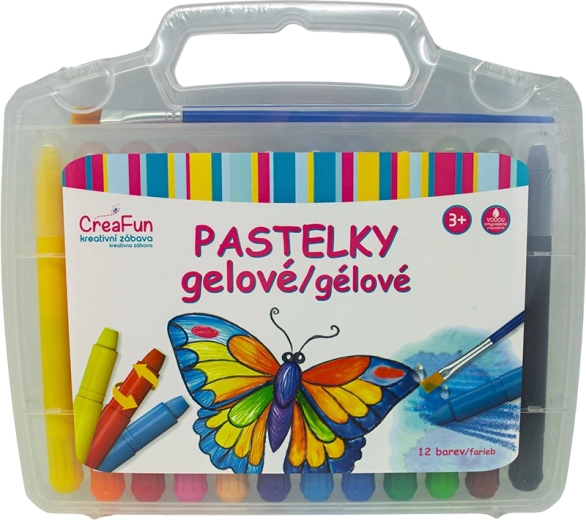 Gelové omyvatelné pastelky CREAFUN – sada 12 barev