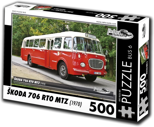 Puzzle RETRO-AUTA Škoda 706 RTO MTZ 500 dílků