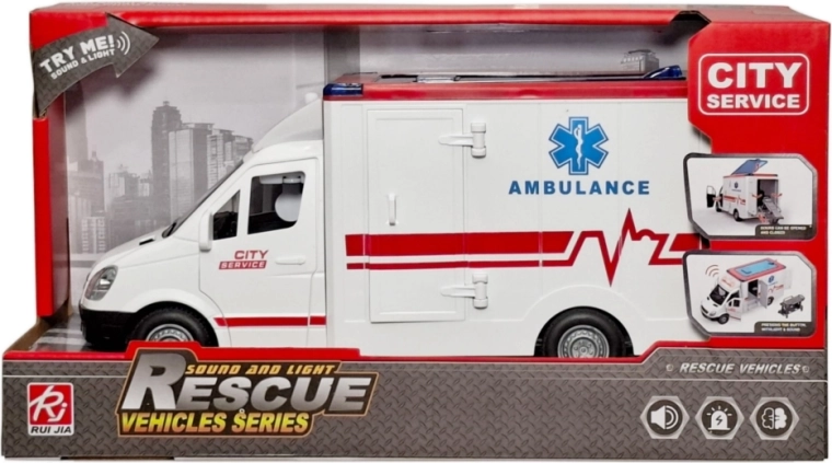 Dětský záchranářský ambulanc se světlem a zvukem - 1 kus